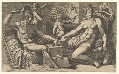 Venus and Vulcan at the Forge by Giorgio Ghisi