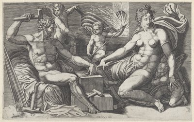 Venus and Vulcan in the Forge of Vulcan by Giorgio Ghisi