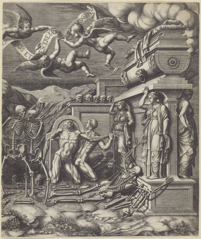 Vision of Ezekiel Over the Valley of Bones (right half) by Giorgio Ghisi