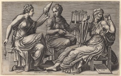 The Three Fates by Giorgio Ghisi after Giulio Romano