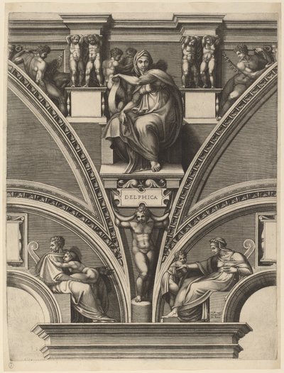 The Delphic Sibyl by Giorgio Ghisi after Michelangelo