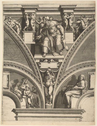 The Prophet Ezekiel by Giorgio Ghisi after Michelangelo