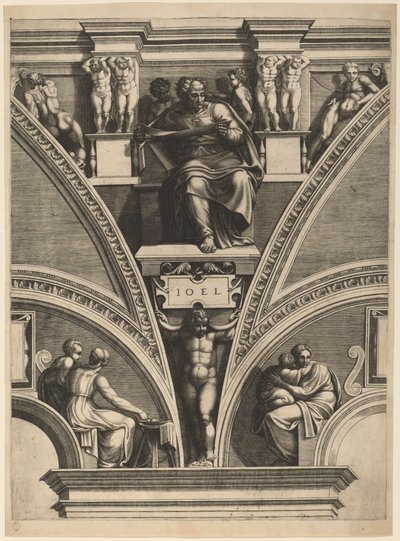 The Prophet Joel by Giorgio Ghisi after Michelangelo