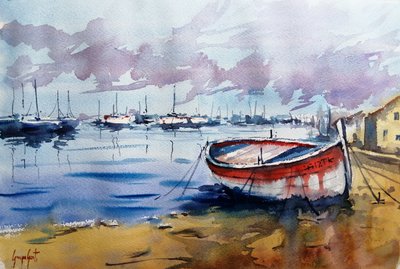 Beached Boat Harbor by Giorgio Gosti