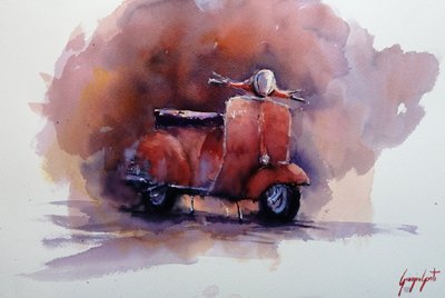 Classic Red Scooter by Giorgio Gosti