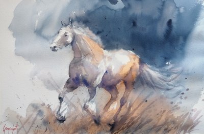 Energetic Horse Blue by Giorgio Gosti
