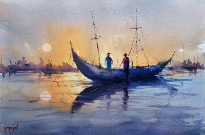 Golden Hour Boaters by Giorgio Gosti