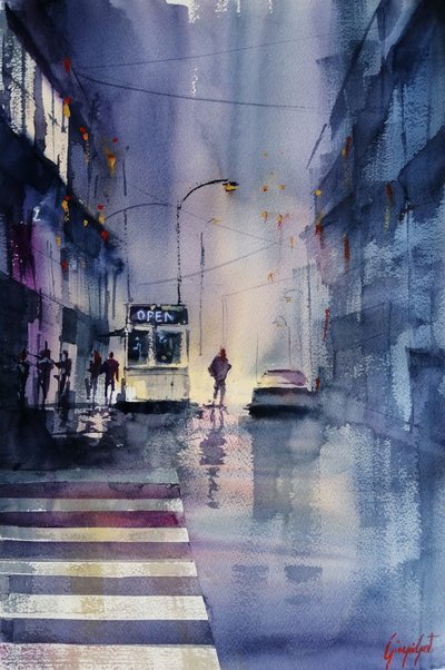 Rainy City Night by Giorgio Gosti