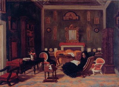 Elizabeth Barrett Browning in the Interior of Her Living Room in the Guidi House in Florence, c.1880 by Giorgio Mignaty