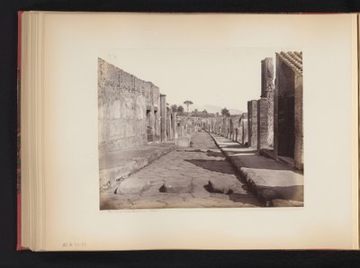 View of the Strada della Abbondanza in Pompeii, Italy by Giorgio Sommer (attributed to)