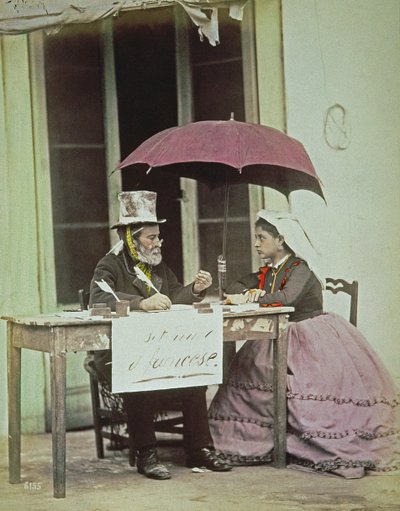 A Public Writer in Naples, c.1860-80 by Giorgio Sommer