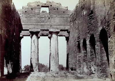 Interior of the Temple of the Concordia in the Valley of the Temples in Agrigento by Giorgio Sommer