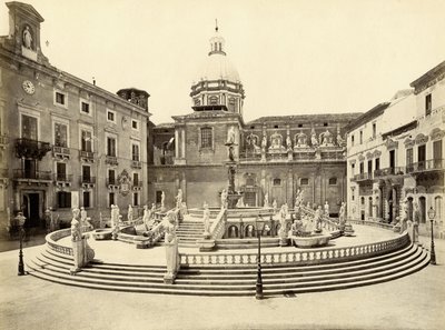 Pretoria fountain, Palermo, Italy, photograph by Giorgio Sommer by Giorgio Sommer