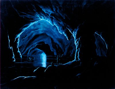 Reproduction of an engraving of the Blue Grotto on the Island of Capri by Giorgio Sommer
