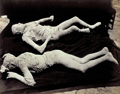 Two Casts of Human Figures from the Excavations of Pompeii by Giorgio Sommer