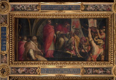 Clemente IV Hands His Insignia to the Captains of the Guelph Part by Giorgio Vasari