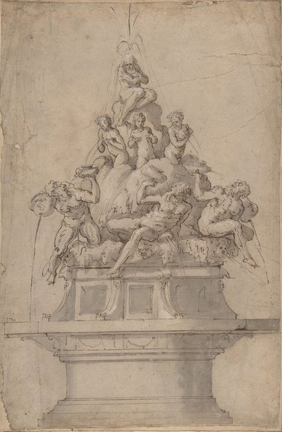 Design for a Fountain with Rivergods and Nymphs by Giorgio Vasari