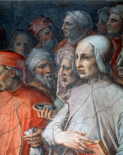 Marsilio Ficino flanked by Paolo del Pozzo Toscanelli (detail) by Giorgio Vasari