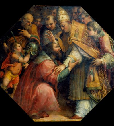 Meeting of Francois I and Leon X in Bologna (Concordat of Bologna in 1517) (c.1558-62) by Giorgio Vasari