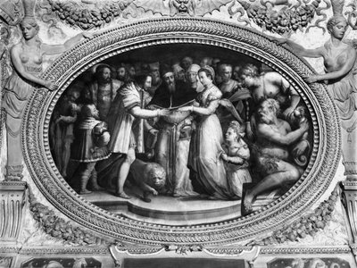 Pope Clement VII marrying Catherine de Medici and Henri II of France, 28th October 1533 by Giorgio Vasari