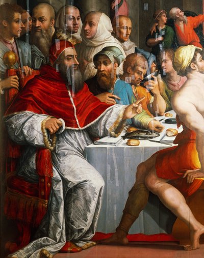 Pope Clement VII in Guise of San Gregorio (detail) by Giorgio Vasari