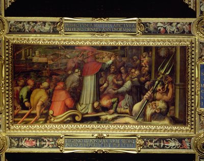 Pope Eugenius IV Arriving at Livorno from the Ceiling of the Salone dei Cinquecento, 1565 by Giorgio Vasari