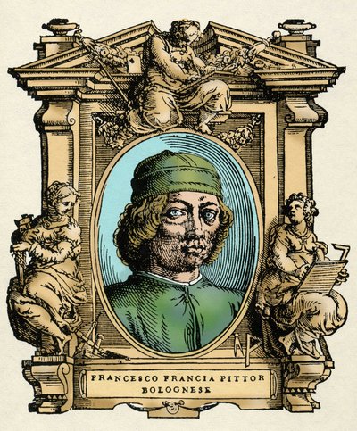Portrait of Francesco Francia, engraving from Lives of the Most Excellent Painters, Sculptors and Architects by Giorgio Vasari by Giorgio Vasari