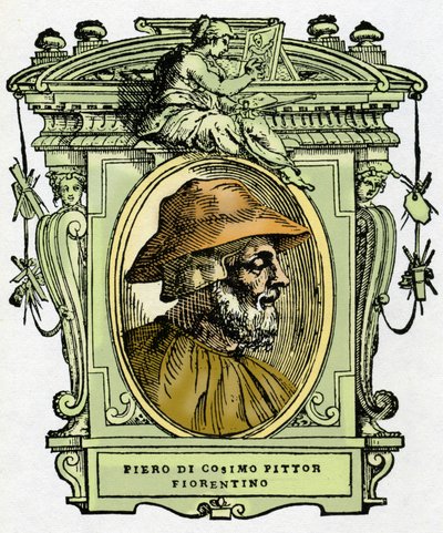 Portrait of Piero di Cosimo, engraving from Lives of the Most Excellent Painters, Sculptors and Architects by Giorgio Vasari by Giorgio Vasari