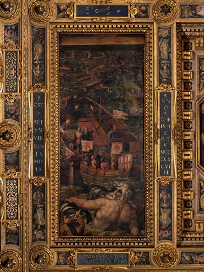 Sea Battle Between Florentines and Pisans by Giorgio Vasari