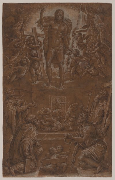 The Risen Christ Adored by Saints and Angels by Giorgio Vasari