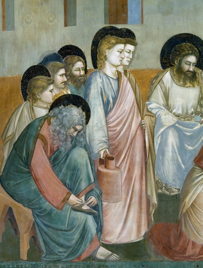 Washing of feet, (detail) by Giotto (c.1266 1337)