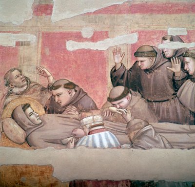 Depiction of the death of St Francis of Assisi, 14th century by Giotto