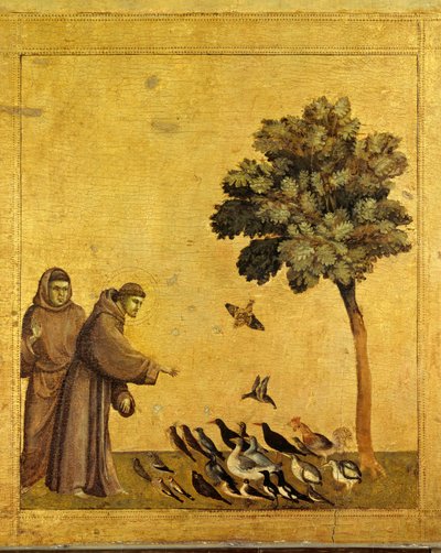 Saint Francis of Assisi preaching to the birds (detail) by Giotto di Bondone