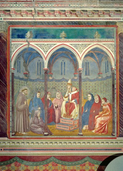 St. Francis Preaching a Sermon to Pope Honorius III by Giotto di Bondone