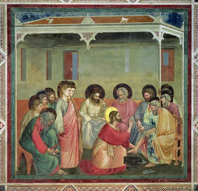Christ Washing the Disciples Feet, c.1305 (post restoration) by Giotto di Bondone