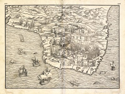 Map of Brazil by Giovan Battista Ramusio