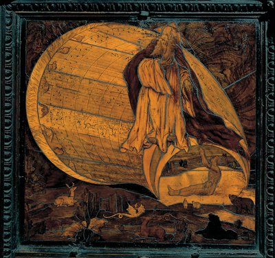 The Creation of the World - Marquetry of wood by Giovan Francesco Capoferri from Lorenzo Lotto - 16th century - Church of Santa Maria Maggiore, Bergamo by Giovan Francesco Capoferri