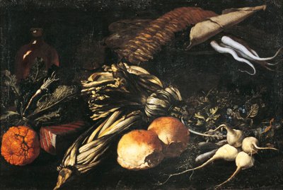 Still Life with Vegetables by Giovanni Battista Ruoppolo or Ruopolo