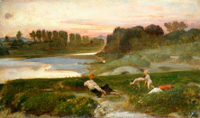Evening time on the farm by Giovanni Costa