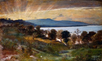 Landscape with sun effect by Giovanni Costa
