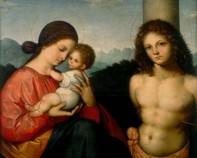 Madonna with Child and St. Sebastian by Giovanni Agostino da Lodi
