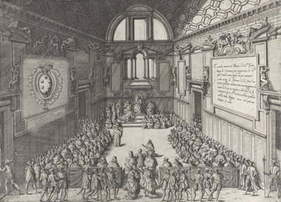 Audience given by Pope Pius V to Cosimo I, Duke of Tuscany by Giovanni Ambrogio Brambilla