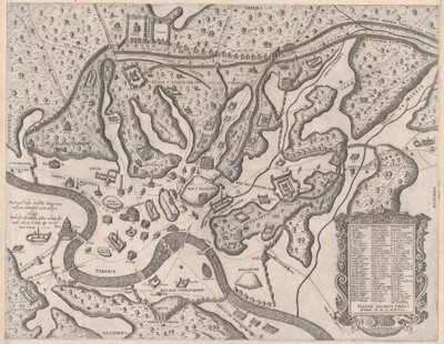 Speculum Romanae Magnificentiae: Ancient Rome, and its Hills, from the West, 1582 by Giovanni Ambrogio Brambilla