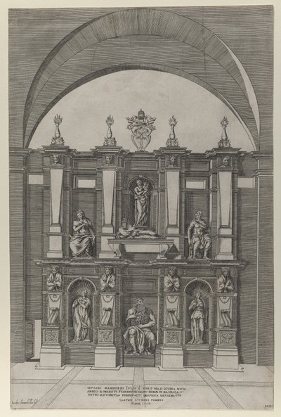 Speculum Romanae Magnificentiae: Sepulchre of Julius II, 1582 by Giovanni Ambrogio Brambilla