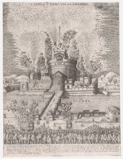 The Girandola at the Castel Sant