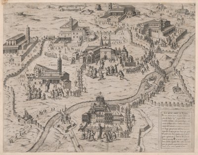 The Seven Churches of Rome, 1575 by Giovanni Ambrogio Brambilla.