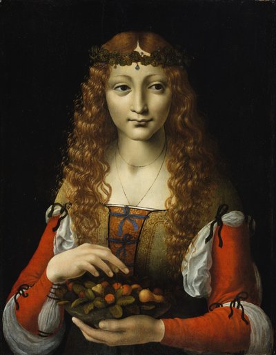 Girl with Cherries by Giovanni Ambrogio de (attr. to) Predis
