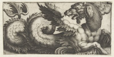 Winged Seal Looking Back (Friezes with Sea Monsters) by Giovanni Andrea Maglioli