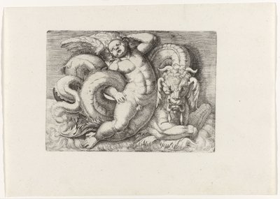 Putto Riding a Sea Monster by Giovanni Andrea Maglioli
