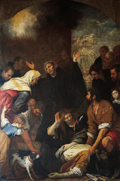 St Ignatius resurrecting mason by Giovanni Andrea di Ferrari